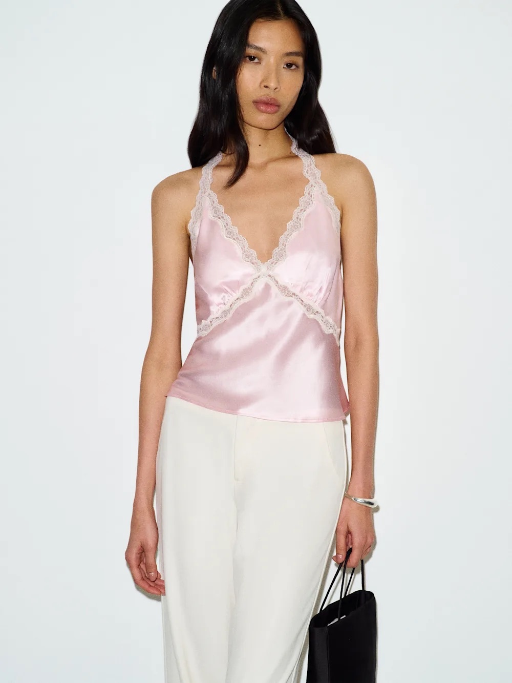 Reformation Monica Silk Top In cherry blossom, NEW WITHOUT TAGS, NEVER WORN.